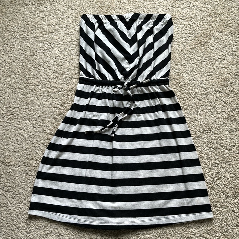 Striped Strapless Dress